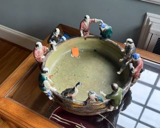 Meiji figural bowl