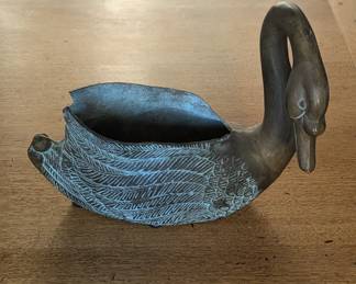 Lot #63 - Vintage Metal Swan Planter