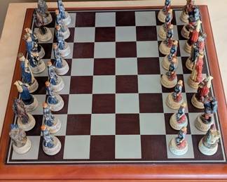 Lot #37 - Collectors Decorative Chess Set - Hand-Painted Figurines on Classic Board