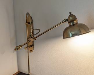 Lot #101 - Brass Wall-Mounted Swing Arm Lamp