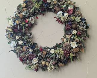 Lot #67 - Huge 55" Floral Decorative Wreath - Beautifully Crafted with Dried Flowers and Foliage
