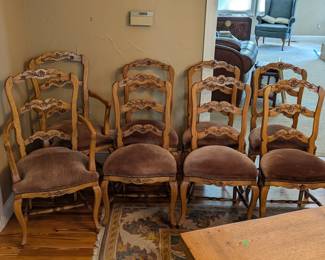 Lot #44 - Set of 8 Vintage Carved Wood Chairs