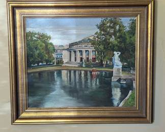 Lot #41 - Stuttgart Landestheater Oil on Canvas Signed M Borbely 1947