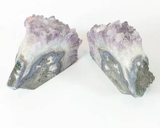 Lot #19 - Set of Amethyst Crystal Geode Bookends