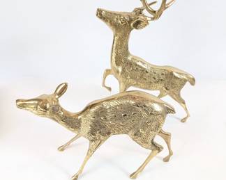 Lot #27 - Brass Deer Figurines Set