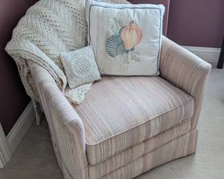 Lot #125 - Herendon Armchair with Super Soft Blanket & Throw Pillows