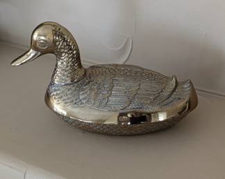 Lot #114 - Decorative Brass Duck Lidded Dish