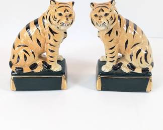 Lot #23 - Vintage Takahashi Ceramic Tiger Bookends