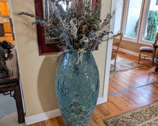 Lot #2 - Large Decorative Vase with Dried Floral Arrangement 