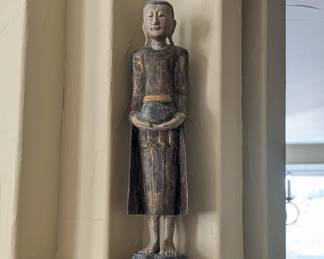 Lot #66 - Wood Carved Buddha by Michael Handler