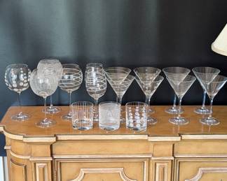 Lot #46 - Glassware Collection Lot - Assorted Mikasa Stemware, Tumblers & Martini Glasses