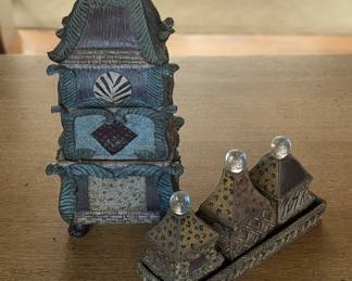 Lot #64 - Bombay Company Vintage Boxes and Trinket Holder