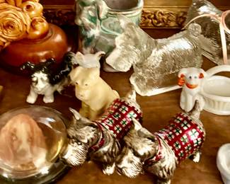 Scottie dog salt pepper figures