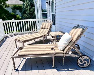 Outdoor Cast Aluminum Chaise Lounge Chairs