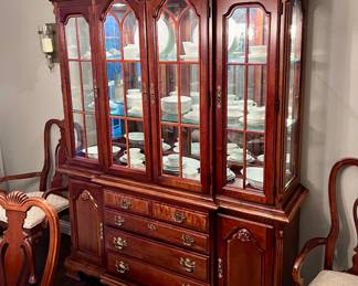 Lexington Cherry Illuminated Display Cabinet / China Hutch