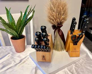 JA Henckeles Knife Block Set, Wolfgang Puck Knife Block Set and Faux Floral