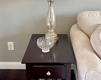 End Table, Waterford Bowl and Lamp