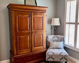 Armoire and Accent Chair