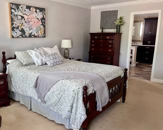 Bedroom Set, Bed, Headboard, Footboard, Frame, and Mattress and Box Spring, Lingerie Chest and Chest of Drawers