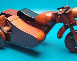 Wood Motorcycle With Side Car