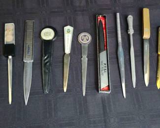 Set 12 of Various Metal Letter Openers 