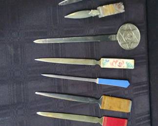 Set 12 of Various Letter Openers In Stone  Metal