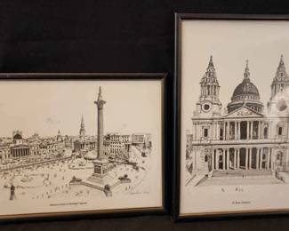 Nelsons Column In Trafalgar. Square And St Pauls Cathedral 