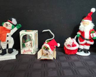 Set 5 of Christmas Annalee Dolls