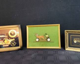 Set 3 of Hancrafted Car Collage Pictures 