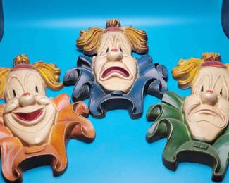  034 The Clown Trio Metal Wall Hangings