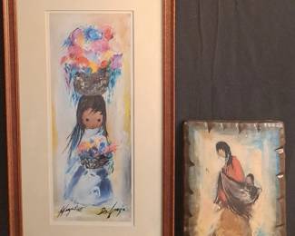 Signed DeGrazia Print And Plaque 