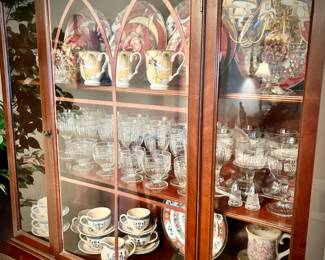 Vintage china cabinet (top lifts off for transport)