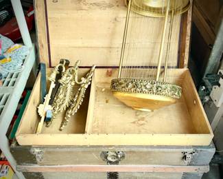 One of two vintage steamer trunks