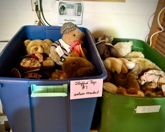 Vintage and newer stuffed animals