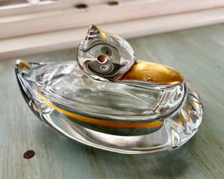 Duncan Miller glass duck box with lid