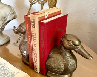 Brass duck book ends