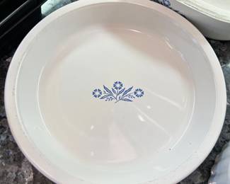 20 pieces of Corningware "Blue Cornflower" casserole dishes, pots, and pie dish