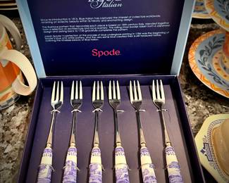 Spode Blue Italian pastry/dessert/canape forks