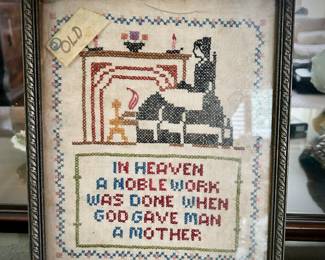 Vintage embroidered sampler