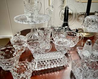 Fostoria and clear Depression glass