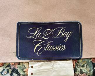 One of two vintage La Z Boy wingback recliners (incredibly comfortable!)