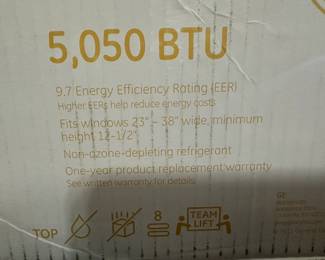 Spec sheet on room Air Conditioner