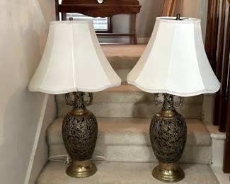 Matching solid brass lamps