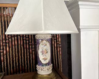 Antique lamp with 22 Karat gold trim