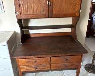 Antique Hutch - deep bottom drawers.