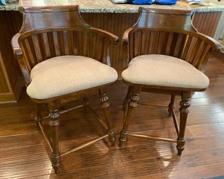 Two swivel Barrel Bar stools