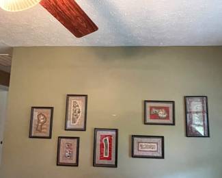 Framed Kimono pieces