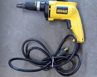DeWalt Drywall Screw Driver, Model DW255, Black & Decker Heavy Duty 3/8" Drill, Both Power On And Unbranded Drill