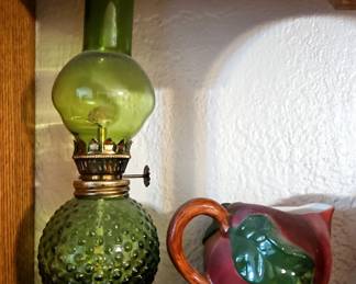 Oxford Ware Lidded Bowl, Decorative Tea Pots, Salt And Pepper Shakers, Oil Lamp And More, Tiered Wall Self Included, 27" x 27" x 6"