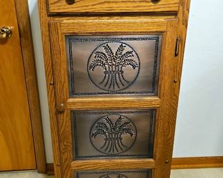 McQuerter Lamp And Table Company Punched Tin Single Drawer Cabinet, 47" x 22" x 17"